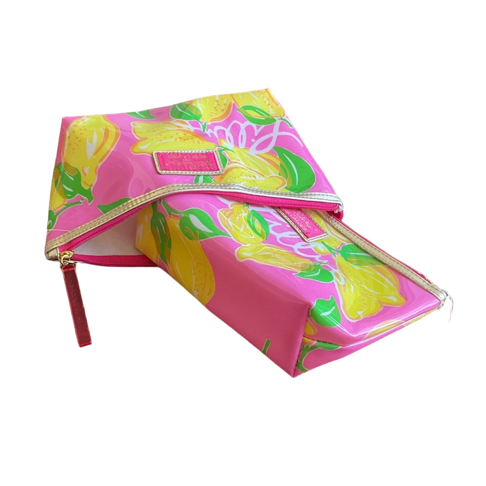 2 Lilly Pulitzer Pink and Yellow Cosmetic Bag (Estee Lauder)